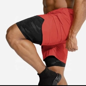 Phone Pocket 2 In 1 Cross Fit Shorts Mens Gym fitness with inner comprensión - Picture 1 of 7
