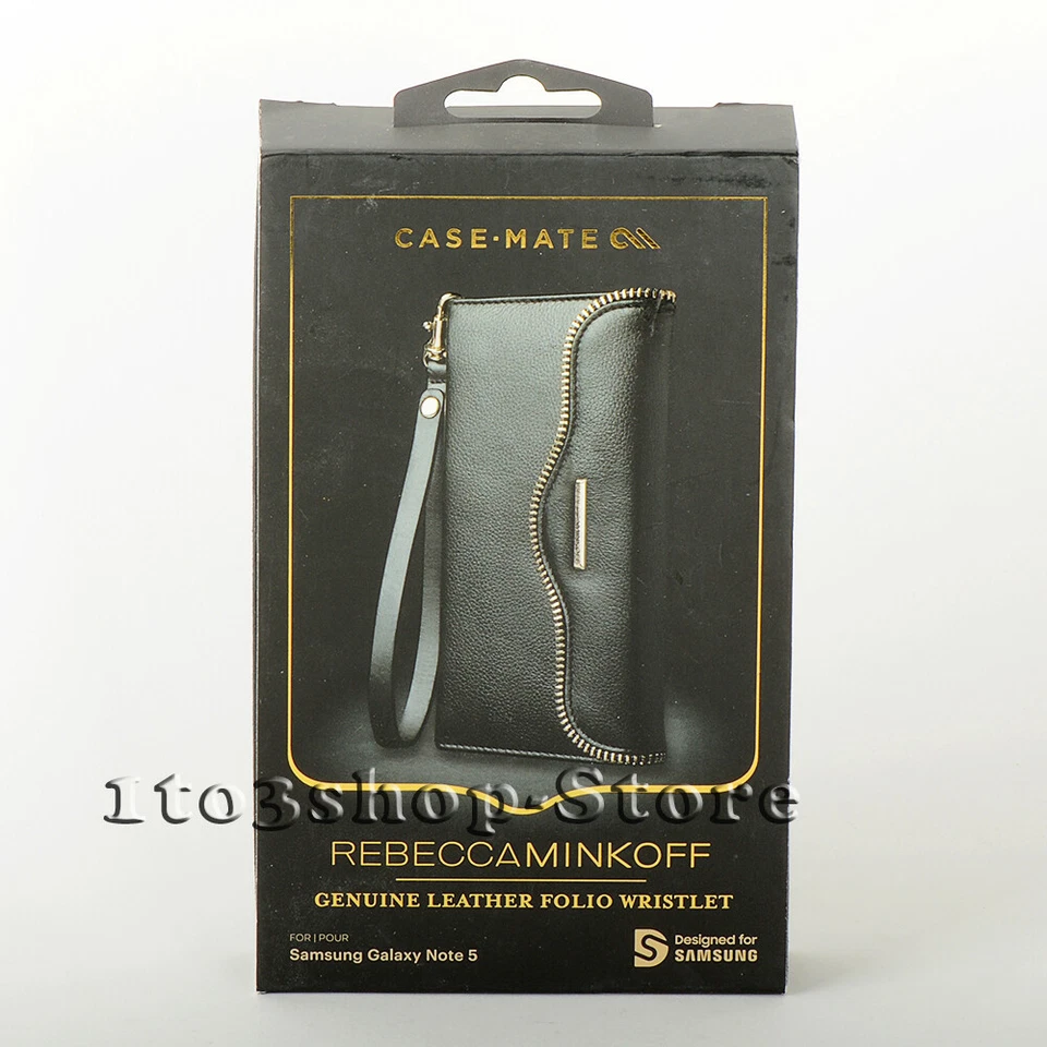 Case Mate Rebecca Minkoff Leather Folio Wallet Wristlet for Galaxy Note 5 Black - Image 1 of 4
