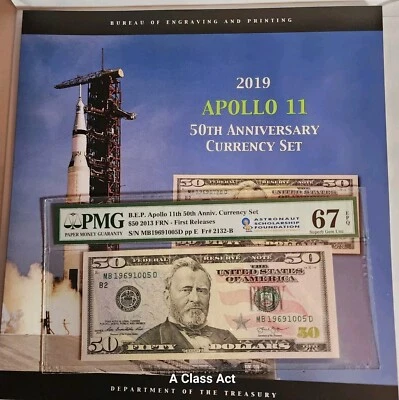 2019 Apollo 11 50th Anv Currency Set PMG 67 EPQ PMG ERROR 》read description《ap1 - Image 1 of 4