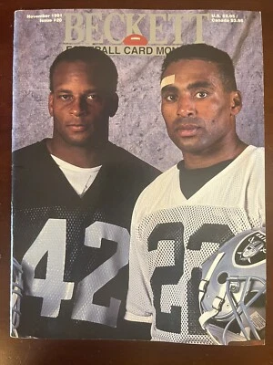 Tarjeta de fútbol americano mensual Ronnie Lott/Roger Craig Raiders Beckett noviembre 1991 quiosco Foto 1 de 2