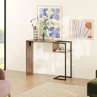 Harmony Minimalist Wood Entryway Console Table - Narrow Console Table for Living - Image 1 of 4
