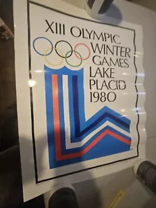 XIII Winter Olympic Games - Lake Placid - 1980 - Advertising Poster 19 X 24 Orig - Picture 1 of 6