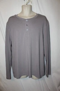 mens william rast LS button henley shirt XXL nwt putty gray - Picture 1 of 2