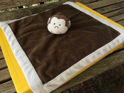 Tiddliwinks Brown Tan Monkey Baby Blanket Security Lovey Safari Friend - Image 1 of 4