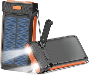 Hand Crank Solar Power Bank 27000 mAh Outdoor Generator with 37 Wh Used - Zdjęcie 1 z 3