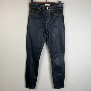 L Agence Womens Skinny Jeans 25 Mid-Rise Curvy Slim Fit Dark Wash Black Denim - Picture 1 of 11