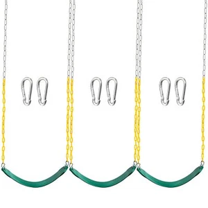 3 Pack Green Swing Seats Heavy Duty with 66" Chain, Swing Set Accessories Replac - Picture 1 of 7