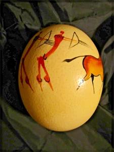 VTG LARGE MEXICAN FOLK ART HAND PAINTED EGG SHAPED ART - Picture 1 of 4