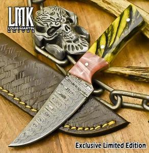 LMK Hot Item Skinner Knife Ladder Damascus Corain Sports Minature Rare - Picture 1 of 9