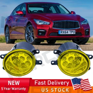 Front Bumper LED Fog Light Lamp LH & RH Pair for 2016 2017-2020 Infiniti Q50 - Picture 1 of 12