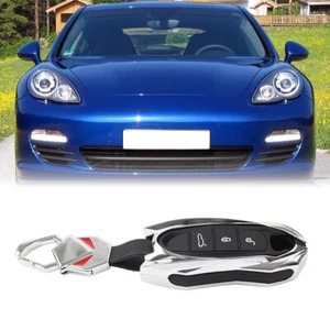Remote Key Fob Case Shell Cover For Porsche 718 911 Macan Cayenne Cayman Silver - Picture 1 of 12