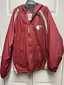 Vintage Alabama Crimson Tide Rain Jacket Mens Large Red Full Zip Lined Coat NCAA - Picture 1 of 6