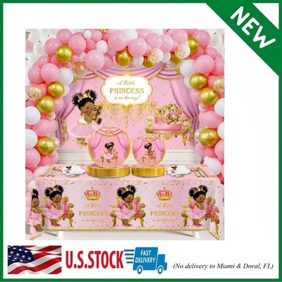 266pcs Royal Princess Baby Shower Decorations, Black Princess Baby Sh... - Image 1 of 4