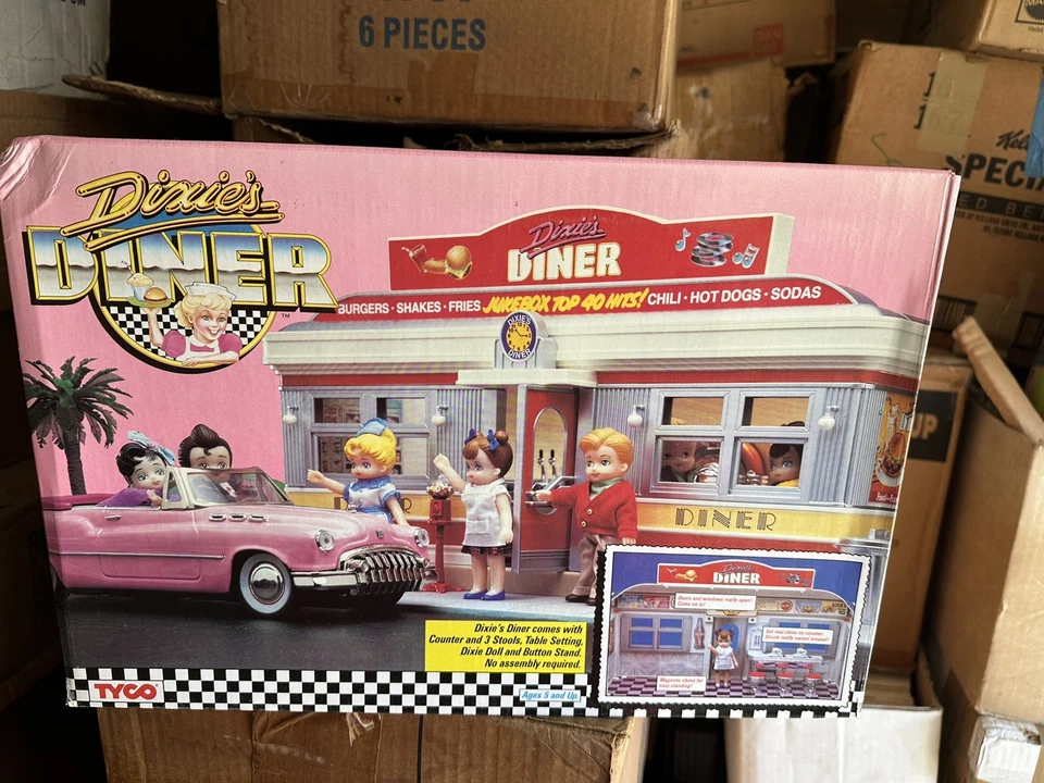 Vintage 1988 Tyco Dixie’s Diner Deluxe Conjunto de Jogo Mobiliado 1700 Novo Na Caixa Na Caixa, Na Caixa - Imagem 1 de 1