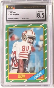 1986 Topps - Jerry Rice #161 (RC) CSG 8.5 (Now CGC) - Picture 1 of 2