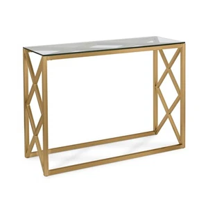 Dixon 42'' Wide Rectangular Console Table in Brass - Picture 1 of 5