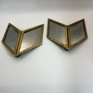 Specchio da parete decorazione ottone Chevron set di 2 - Foto 1 di 4