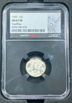 1943 NGC MS67FB Silver Mercury 10c - Vaultbox - Image 1 of 4