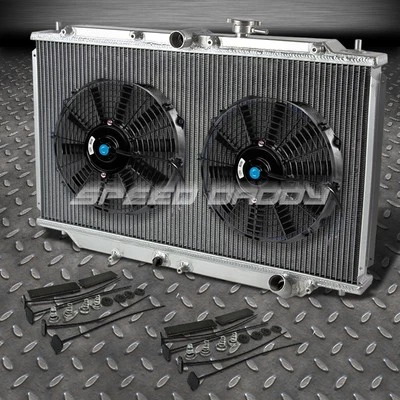3-ROW ALUMINUM RACING RADIATOR+2X 12" FANS FOR 92-96 PRELUDE BB/BA/ACCORD CB - Image 1 of 4