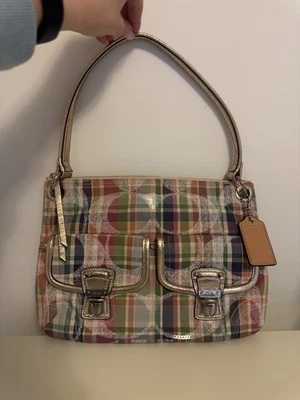 Vintage Coach Poppy Madras Shoulder Bag - Image 1 of 4