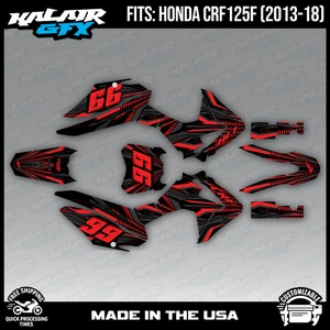 Graphics Kit for HONDA CRF 125F (2013-2018) CRF125F Prime Series - Red Shift - Picture 1 of 4