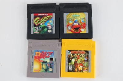 Vtg Nintendo GameBoy Lot 4 Elmos ABCs Donkey Kong Land 2 F1 Racing Frogger Games - Image 1 of 4