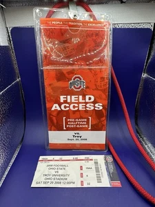 Ohio St. Buckeyes vs Troy 20. September 2008 FIELD ACCESS PASS & TICKET STUB - Pryor - Bild 1 von 4