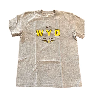 Wyoming Cowboys Graphic Tee Gray Cotton Athletic Fit Football Just Do It Men’s L - Picture 1 of 4