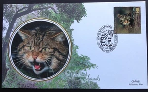 GB Benham 2004 Woodland Animals 1st Wild Cat on First Day Cover, Catshill S/H/S - Picture 1 of 2