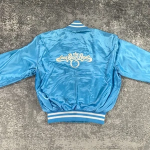 Vintage Oak Ridge Boys Satin Bomber Mens Medium Blue USA Made 80s Country Music - Picture 1 of 16