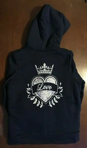 * Girl's Jacket Children's Place Hooded Full-Zip Coat Sherpa Lined Sized 14 Navy - Picture 1 of 5