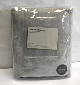 West Elm Worn Velvet Curtain Panel Platinum 48" x 84" - Picture 1 of 6