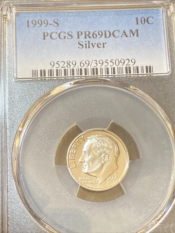 1999 S Roosevelt Dime 90% PCGS Cover