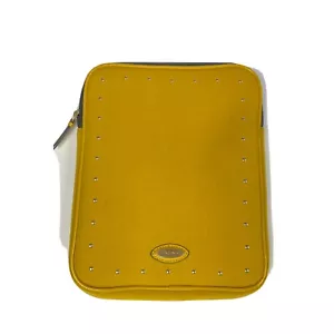 Tahari Zippered Tablet Case In Yellow With Gold Hardware                         - Picture 1 of 9