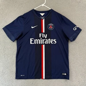 Nike Saint Paris Germain Jersey Mens XL Blue Dri Fit Short Sleeve Logo Sport - Picture 1 of 12