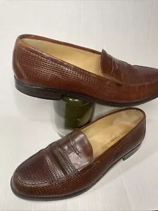 martin dingman Brown Leather Loafer Slip On Casual/dress mens shoes 11.5 - Picture 1 of 11