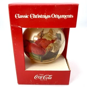 Bola Globo Adorno Navidad Coca-Cola Vintage Corning Glass Nuevo en Caja C1958 - Imagen 1 de 9
