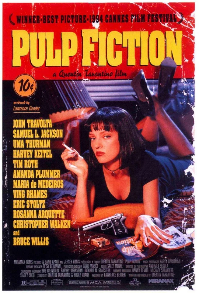 PULP FICTION - FILM PROMO 24X36 POSTER TV FILM ACTION KRIMI TARANTINO WANDBILD!! - Bild 1 von 1