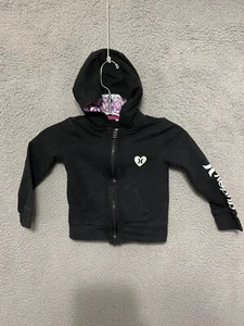 Hurley Hoodie Girls Size 4 Full zip Sweater black Kids Youth - Picture 1 of 5