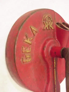 Antiker niederländischer GEKA primitiver Gusseisen Doppel Bohnenschneider Handkurbelschneider Kunst - Bild 1 von 12