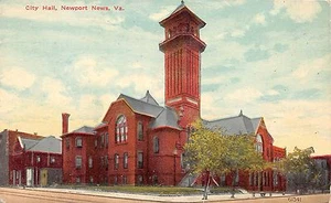 C40/ Newport News Virginia Va Postcard c1910 City Hall Building - Picture 1 of 2