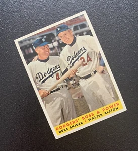 1958 TOPPS Dodgers Boss & Power #314 Duke Snider Walter Alston Baseball Card - Picture 1 of 3
