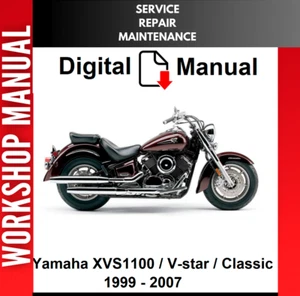 YAMAHA XV1100 XVS1100 VSTAR 1100 CLÁSICO 1999 - 2007 MANUAL DE TALLER DE REPARACIÓN SERVICIO - Imagen 1 de 1