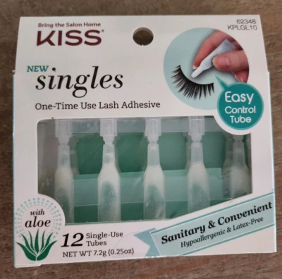KISS Singles. One-time use lash adhesive. 12 tubes. Contact lens friendly. NEW - Image 1 of 4