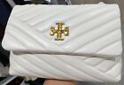 Limited Offer Tory Burch Kira Chevron Convertible Shoulder Bag Small White 