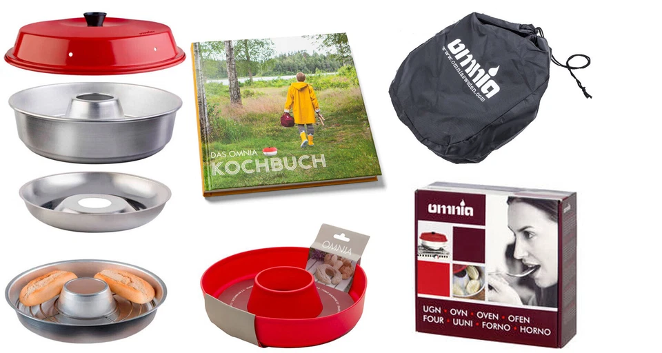 Omnia Premium Camping Backofen Spar-Set mit Thermometer 8-Teilig