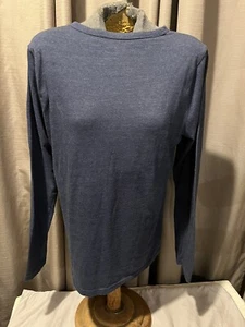Sz L Time And Tru Blue Long Sleeve T-Shirt Top - Picture 1 of 6