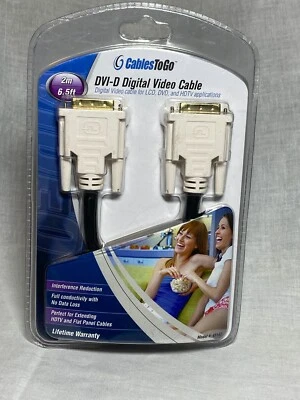 Cables to Go C2G DVI-D M/M Dual Link Digital Video Cable 6.5 Feet 2M STP - Image 1 of 4