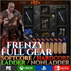 ✅ FRENZY BARBARIAN FULL SET ✅ PC PS4 PS5 XBOX SWITCH ✅ D2R DIABLO 2 RESURRECTED - Picture 1 of 2