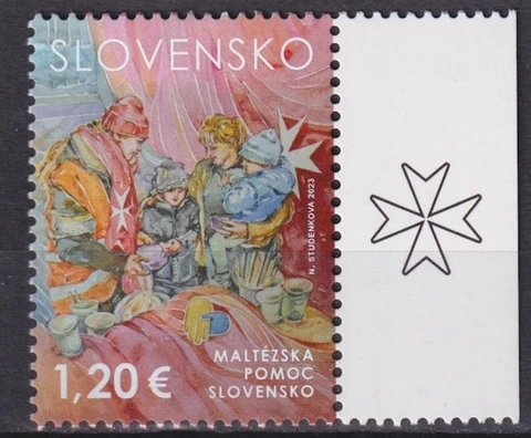 Slovakia 2023 Joint issue with SMOM, Refugees from Ukraine, War in Ukraine MNH** Cover